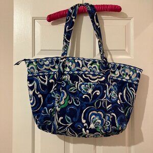 Vera Bradley Mediterranean Blue Miller Travel Bag Large Tote